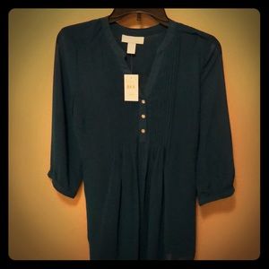 Maternity blouse - dark teal color